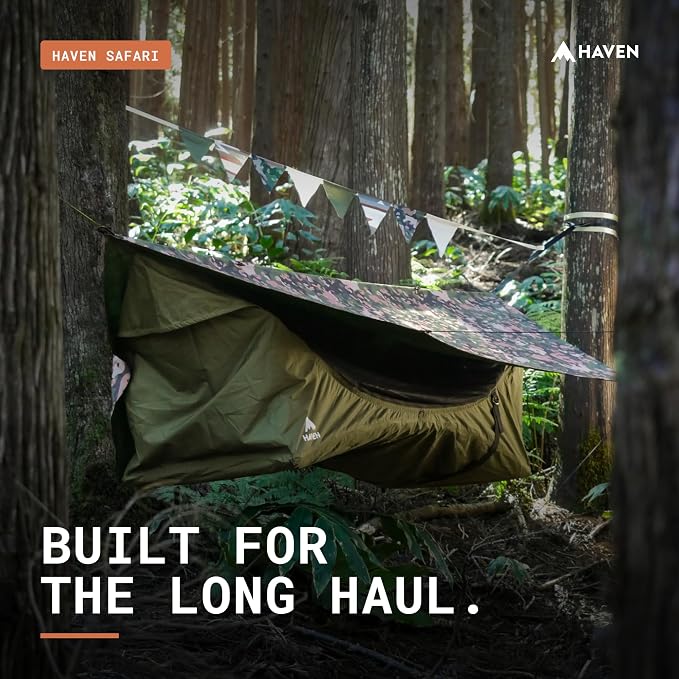 Haven Tents Lay Flat Hammock Tent - Waterproof Camping Hammock with Mosquito Net, Insulated Pad and Rainfly - Haven Tent, Haven XL, Haven Safari