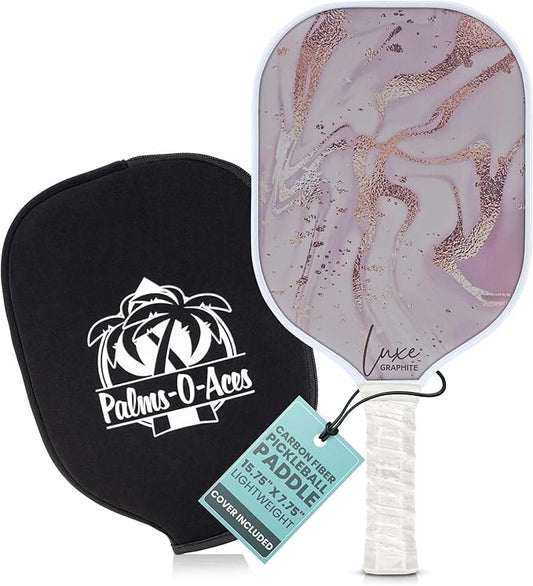 Palms-O-Aces Carbon Fiber Pickleball Paddle – USAPA Approved 16mm T700 Graphite Paddle with Textured Spin Surface | Lightweight Carbon Fiber Pickleball Paddles & Racket | Includes Paddle Cover
