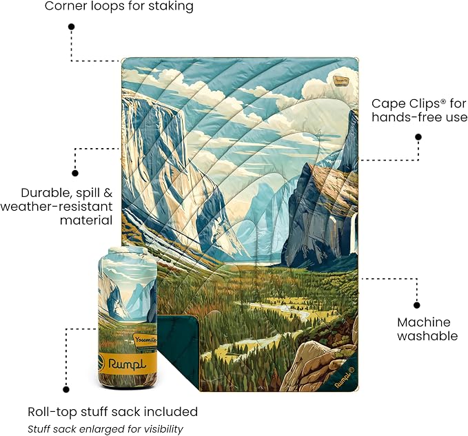Rumpl Original Puffy National Park Blanket for Camping and Outdoors, Yosemite - V3