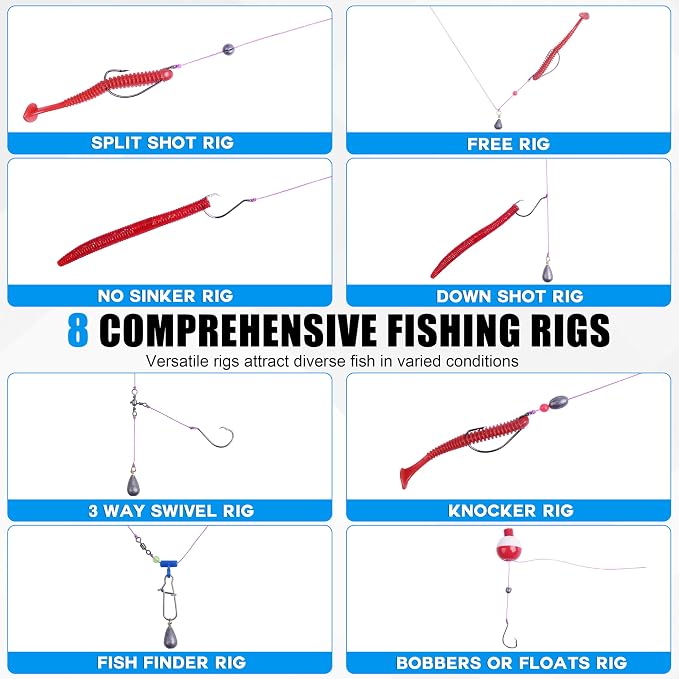 277pcs Fishing Accessories Kit, Fishing Tackle Box with Fishing Hooks Weights Swivels Snaps Sinker Slides Spinner Blade Bobber Stop Floats Beads for Bass Bluegill Crappie Saltwater Freshwater Fishing