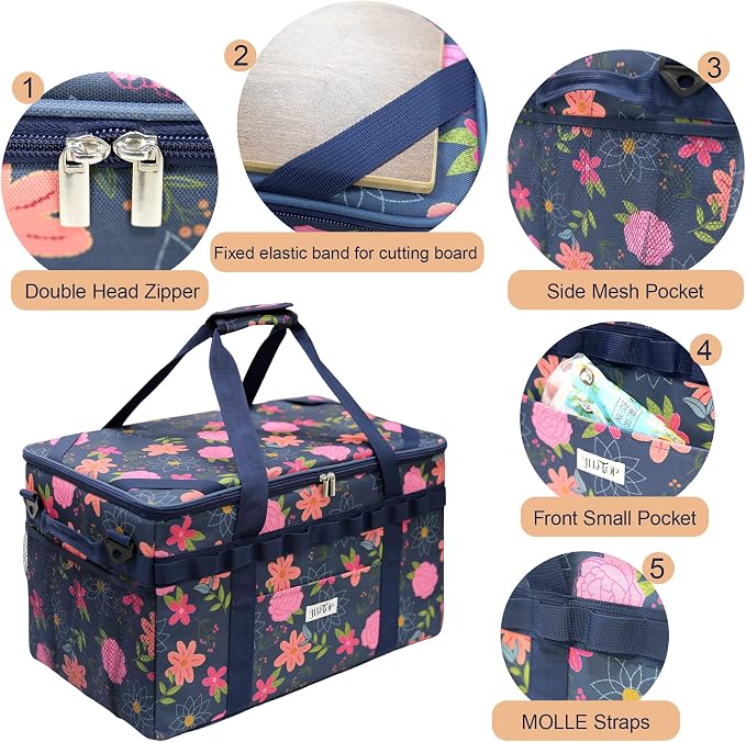 49L Camping Organizer Bag with 2 Removable Storage Cubes, Waterproof Foldable Car Trunk Organizer for SUV Truck Van, Heavy-Duty 600D Oxford Camping Storage Bag for Outdoor, Kitchen, Travel