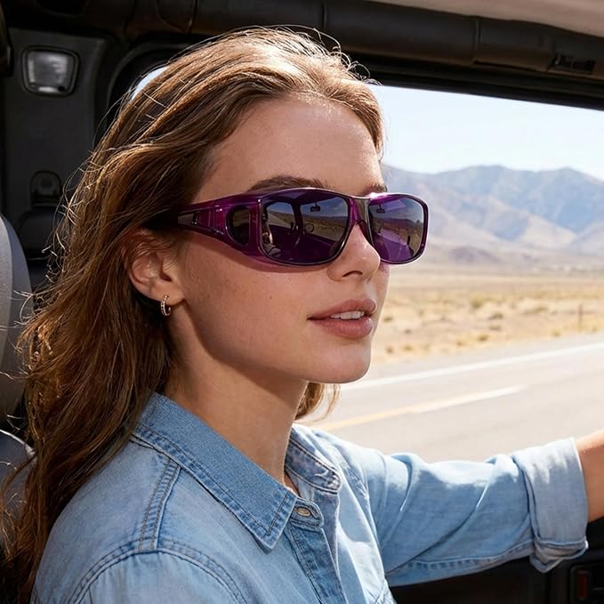 LVIOE Over Glasses Sunglasses Wrap Around Polarized Sunglasses for Men Women Fit Over Prescription Glasses with UV Protection