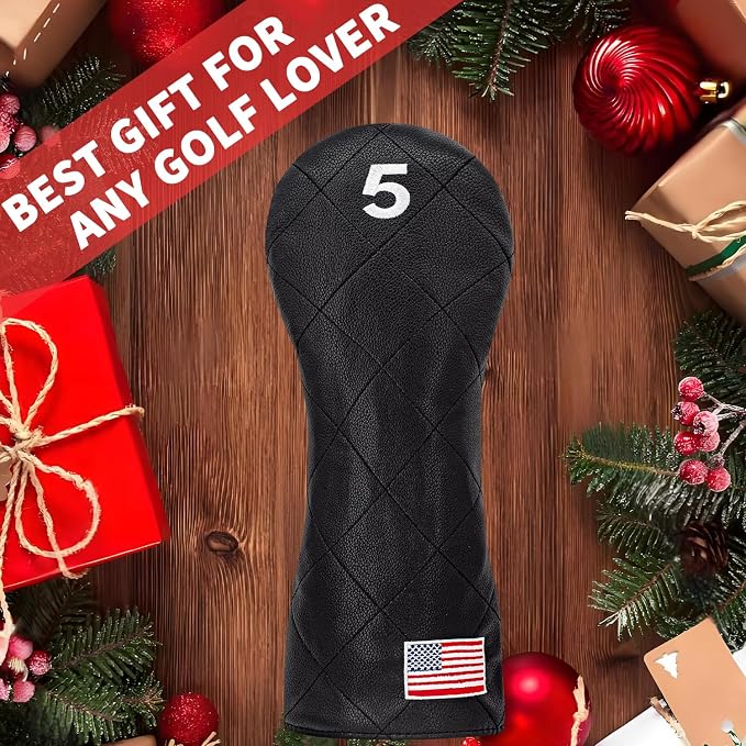 Golf Club Covers for Driver, Fairway, Hybrids - 3 Options - Golf Driver Headcover/Golf Fairway Wood Head Cover/Hybrid Headcover for Men/Women Golfer
