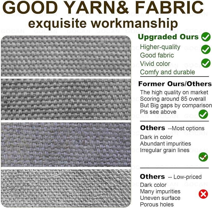 GOCAN Brazilian Double Hammock 2 Person Extra Large 330X150cm Load Capacity 600Pound Canvas Cotton Hammock for Patio Porch Garden Backyard Lounging Outdoor and Indoor XXL(Grey)