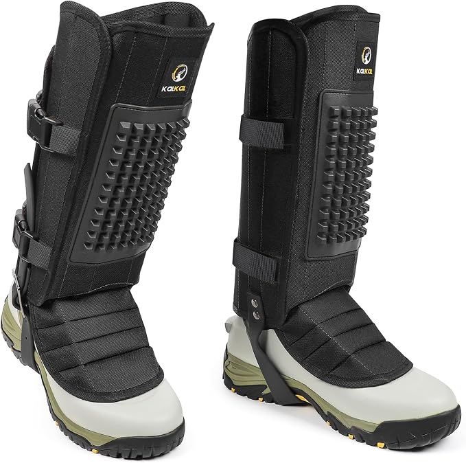 Kalkal Snake Gaiters, 1200D Waterproof Snake Chaps Snake Gaiters for Men Women, Adjustable Snake Bite Protection Snake Guards for Legs Men, Snake Proof Gaiters for Hiking Hunting