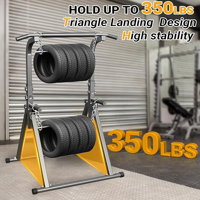 YYJO Foldable Pull Up Bar Free Standing Multi-function Power Tower Dip Bar with Assistance Bands Home Gym Strength Training Equipment