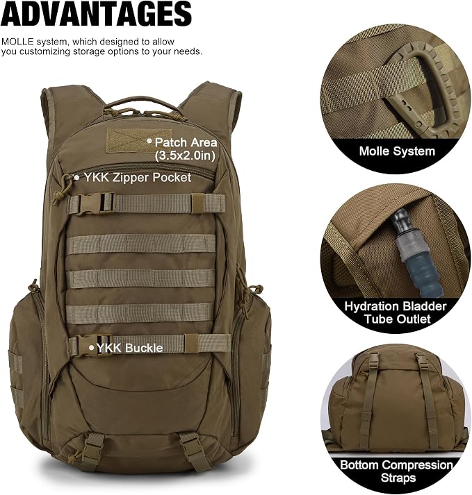 Mardingtop 35L Tactical Backpacks Molle Hiking daypacks for Camping Hiking Military Traveling Motorcycle