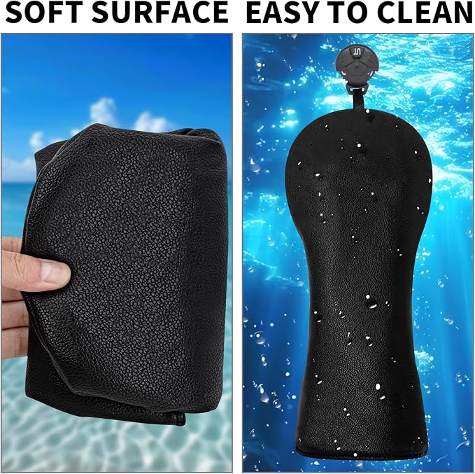 Golf Accessories Golf Club Covers for Driver, Fairway, Hybrids - Golf Driver Headcover/Golf Fairway Wood Head Cover/Hybrid Headcover for Men/Women Golfer