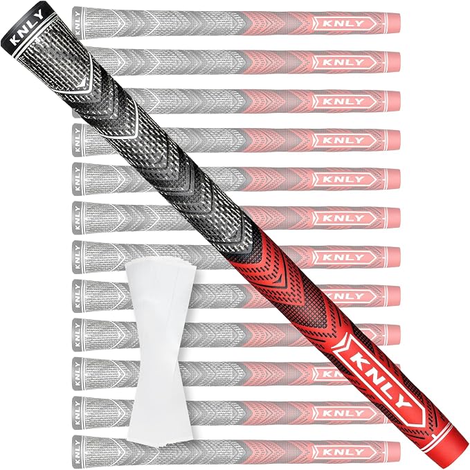 KNLY Golf Grips Set of 13,High Feedback MultiCompound Golf Club Grips,13 Grips with 15 Tapes and 13 Grips with All Repair Kits for Choice.