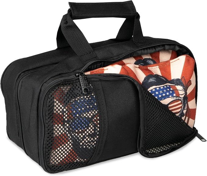 Play Platoon Cornhole Bag Carrying Bag, with 4 Separation Pouches, Black