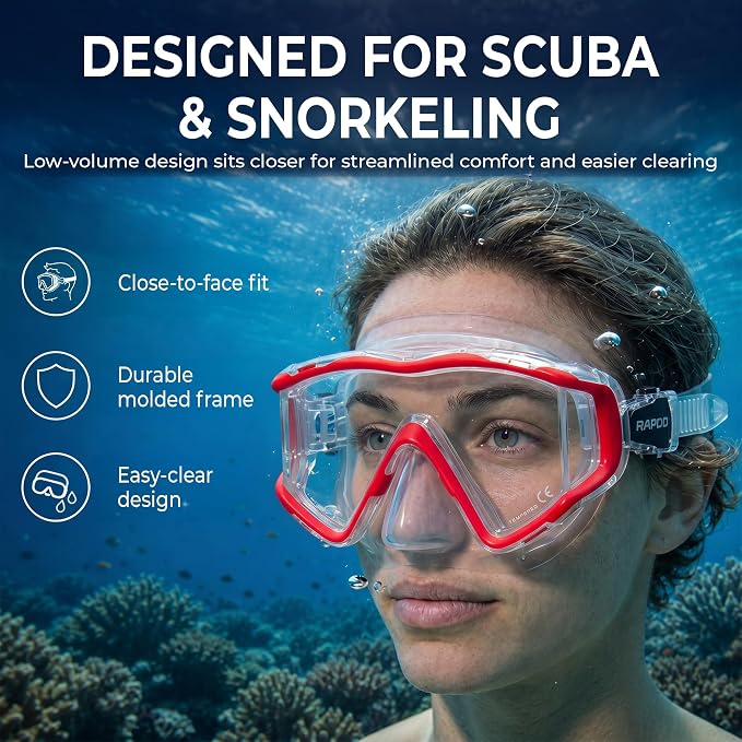 Rapido Clareza Three Lens Mask and Snorkel Combo