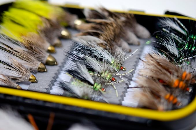 Outdoor Planet 24/48/66/72 Premium Hand Tied Fly Fishing Flies Assortment | Fly Boxes Included | Dry, Wet, Nymphs, Streamers, Wooly Buggers, Terrestrials | Trout, Bass Lure Set, Kit, Gift