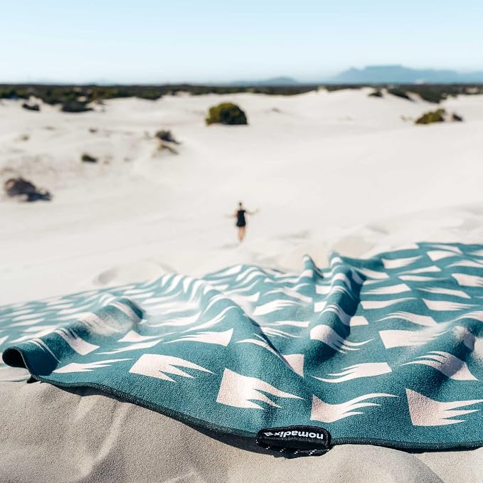 Nomadix Original Towel - Perfect for Beach, Pool, Travel, Camping, Yoga - Made with Recycled Materials - Super Absorbent - Sand Resistant - Summit Green - 72.5x30