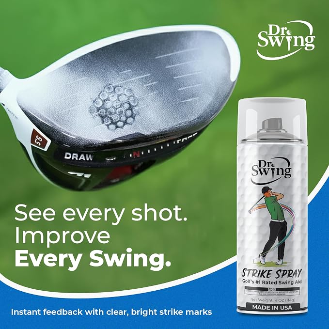Dr. Swing Golf Impact Spray｜2 Pack｜ Club Spray for Ball Contact｜Quick Drying Vanishing Strike Formula｜Easy Wipe Design