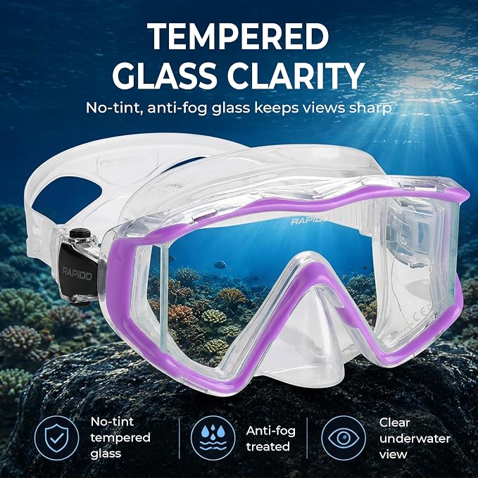 Rapido Clareza Three Lens Mask and Snorkel Combo