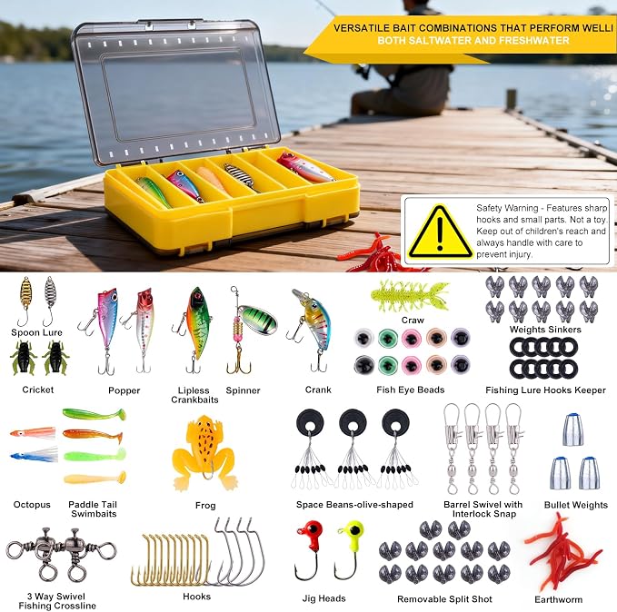 Fishing Fishing Tool Kit Gifts for Men Dad, Dad Fishing Backpack Gear Kit Lures Tackle Box Gift, Best Gifts for Fisherman Birthday, Fish Tools & Accessories Equipment Gift Set for Men Fishermen