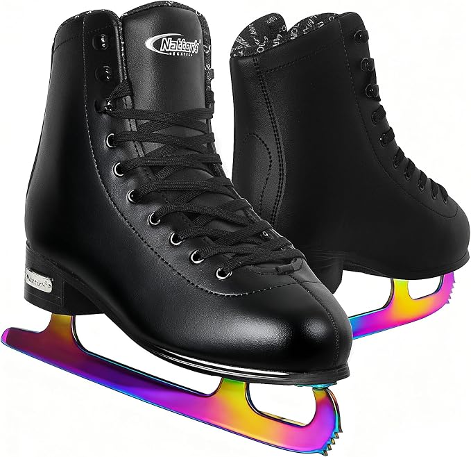 Nattork Figure Skates for Boys and Girls Excellence Stainless Steel Blades Ice Figure Skating with Enhanced Support Strength Performance and Ultimate Comfort