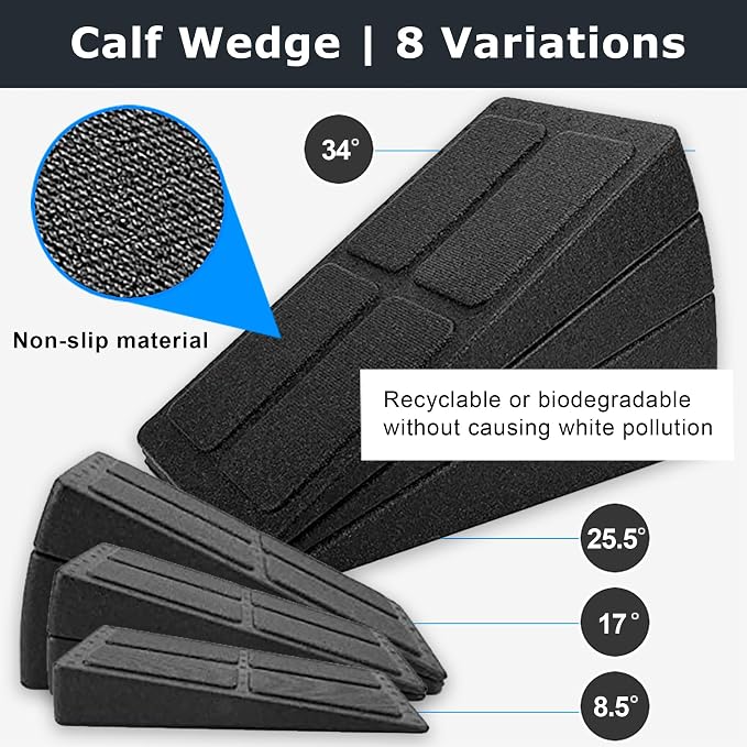 BAM Athletica's Physical Therapy Slant Board for Calf Stretching, Injury Recovery & Fitness | Adjustable Calf Stretcher Incline Board for Plantar Fasciitis Relief, Achilles Rehab, Squats & Exercise