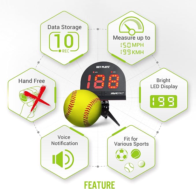 Tennis Radar Guns Speed Sensors (Hands-Free) - Measure Serve, Racquet & Ball Speed, High Tech Gadget & Gear for Tennis Players, Black (NIS022132026)