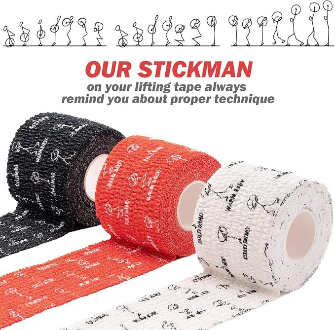 WARM BODY COLD MIND 1.85" Weightlifting Thumb Tape - Hook Grip Tape for Powerlifting, Cross Training, Gym Tape, Workout, Weight Lifting Tape, Athletic Finger Wrap (Pink 3 Rolls)