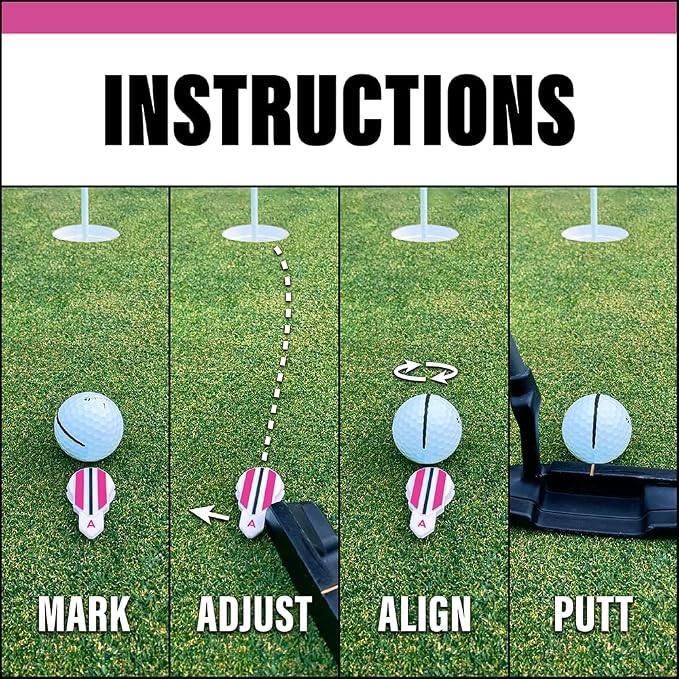 Putting Alignment Aid Tool - Golf Ball Marker - Rotate to Aim - Golf Gift Accessory for Men & Women Golfers - USGA Compliant