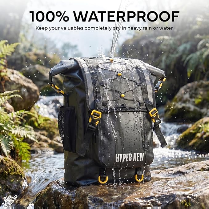 30L Dry Bag Backpack | For Men Women, Breathable back. 500D PVC with roll-top waterproof design.Kayaking, Boating, Hiking, Camping, Fishing, Travel
