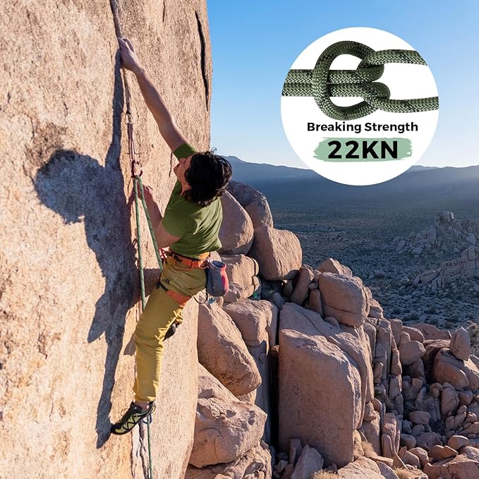 10mm Nylon Prusik Cord Pre-Sewn 24in Prusik Loop，22kN (4950lb) Sewn Eye-to-Eye Utility Cord for Arborist Tree Work, Rescue, Rappelling & Aerial Operations