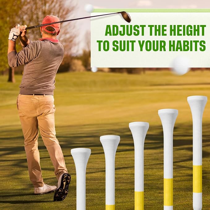 Mudder Golf Tees Bulk Wooden Bamboo Golf Tees Multicolor Wood for Men Balls Accessories
