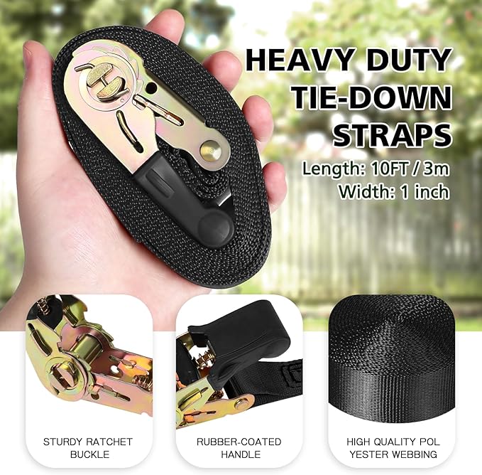 TOPNEW 18PCS Ninja Tree Climbing Holds and 6 Sturdy Ratchet Straps for Kids Tree Climbing, Large Climbing Rocks for Outdoor Ninja Warrior Obstacle Course Training