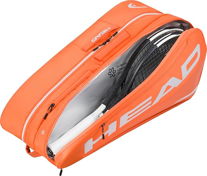 HEAD Tour Racquet Bag L (9R) Tennis Bag - Holds Up to 9 Racquets, CCT+ Climate Control Technology, 2 Main Compartments, Shoe Pocket & Backpack Carry System