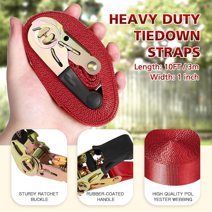 TOPNEW 18 Ninja Tree Climbing Holds for Kids Climber, Red & Black Tree Climbing Kit with 6 Ratchet Straps for Outdoor Ninja Warrior Obstacle Course Training