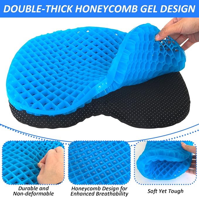 YEXEXINM Anti Slip Kayak Seat Cushion Thick Waterproof-Gel Breathable U Shape Seats Pad with Non-Slip Cover for Sit in Inflatable Kayak Canoe & Boat Kayak Accessories for Fishing Kayak