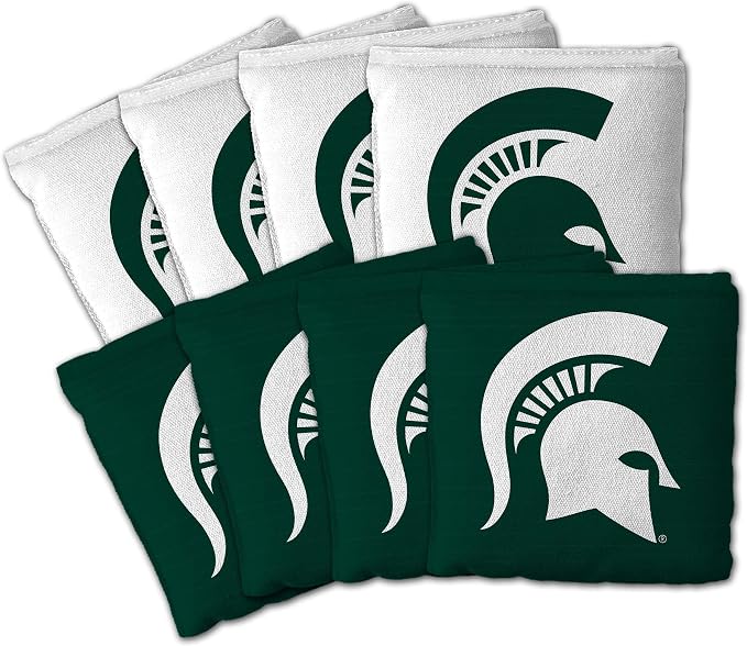 YouTheFan Officially-Licensed NCAA Set of 8 Cornhole Bags - All Weather Dual Sided Slide & Stop - Regulation Size with Carry case