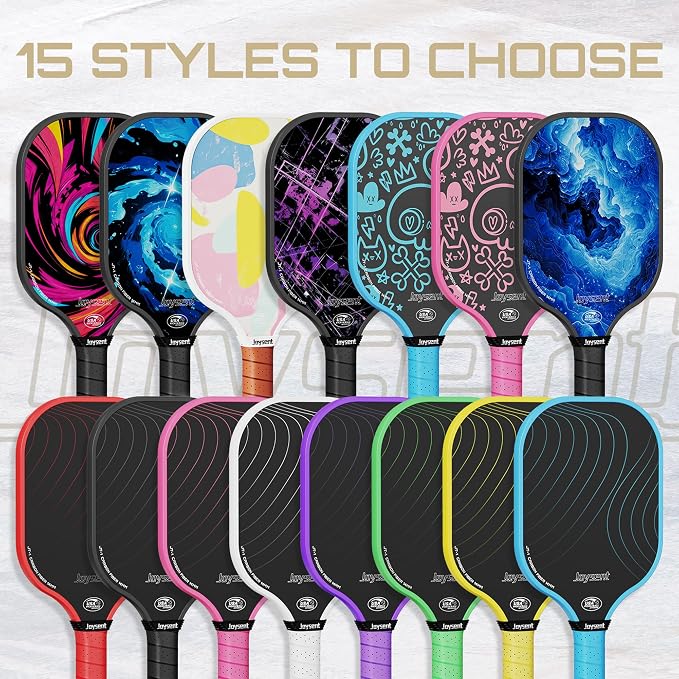 Pickleball Paddles Set, USAPA Approved Carbon Fiber Pickleball Set of 2 with Beginner Pickleball Rackets, Indoor Outdoor Pickle Balls for Adults Men Women, JT-1