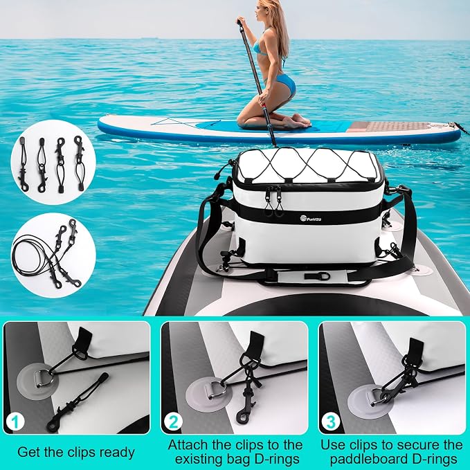 Paddle Board Cooler - Waterproof SUP Cooler Bag for Stand Up Paddle Board and Kayak - Leakproof Inflatable Cooler for SUP Accessories - Essential Paddleboard Accessory for Water Storage