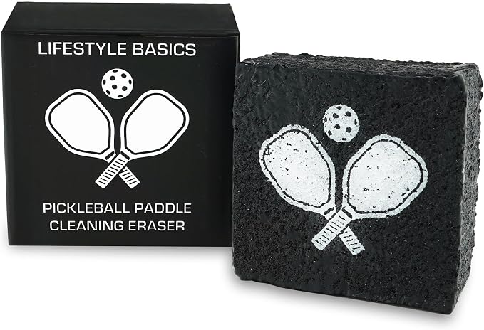 Pickleball Paddle Eraser | Pickle Ball Cleaner for Carbon Fiber Racket | Rubber Eraser Cleans Dirt, Dust, Scratches, and Ball Residue