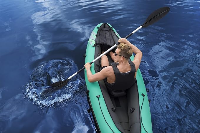 Bestway Hydro Force Inflatable Kayak Set | Includes Seat, Paddle, Hand Pump, Storage Carry Bag | Great for Adults, Kids and Families