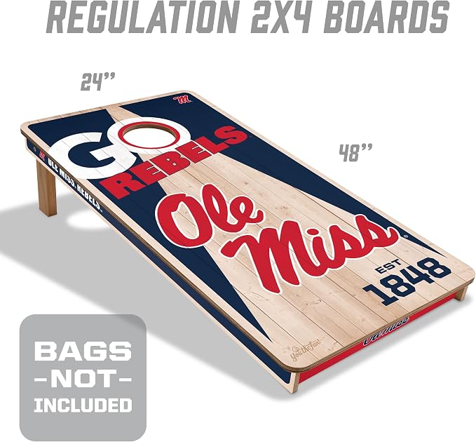 YouTheFan NCAA 2’ x 4’ Professional Wood Cornhole Game