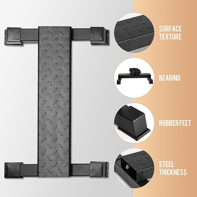 Steel Standing Calf Raise Bar, Anti-Slip Calf Raise Block & Platform, Calf Stretcher Machine for Home Gym, Ankle Rehab & Squat