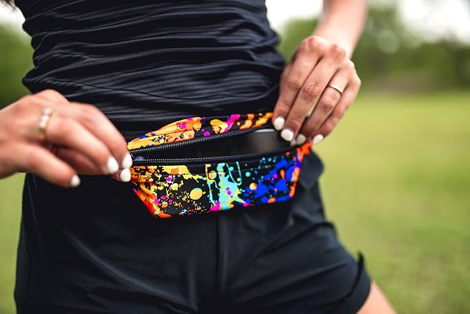 SPIbelt Running Belt Original for Women Men, Phone Holder for Running, Running Fanny Pack, Holder for Phone, Running Waist Pack, Adjustable Waist, [Fits All Phones]. Fuchsia with Black Zipper