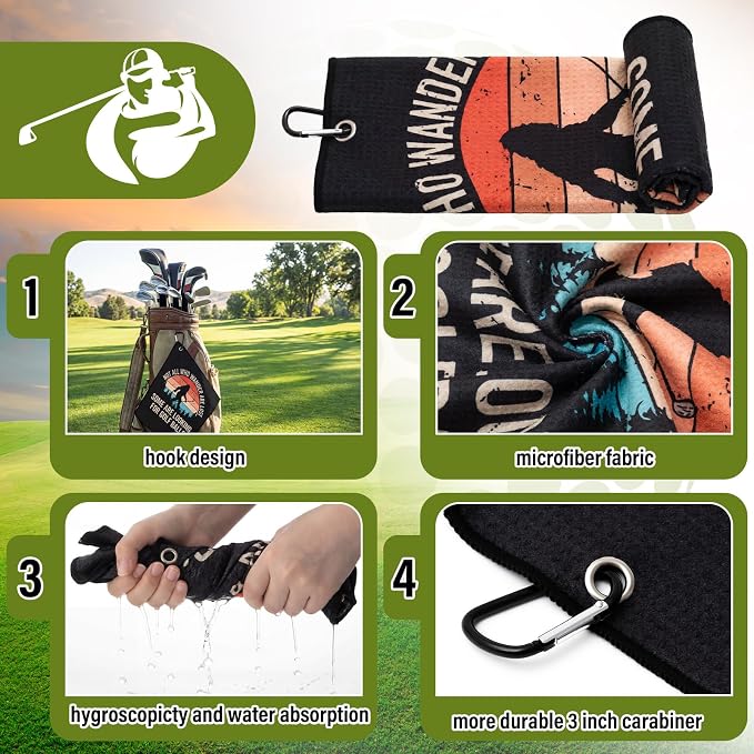 Liliful 12 Pcs Golf Accessories Kit, Include Golf Ball Bag with Hook Towel Tees Magnetic Ball Marker Divot Tool Cleaner Brush for Women Man Gifts