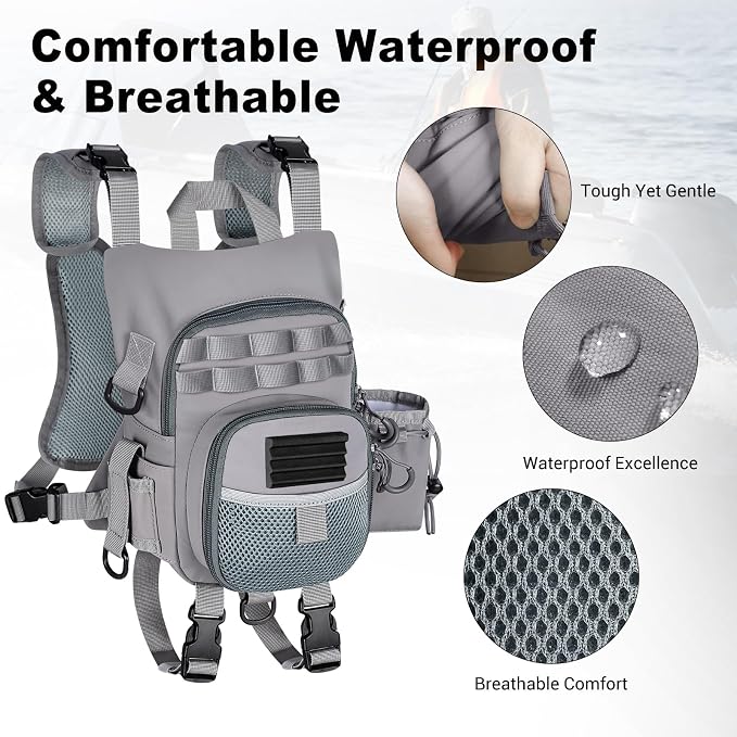 Ultimate Lightweight Fly Fishing Chest Pack - Water-Resistant Specialized Gear Storage with Quick-Access Design for Streamside Adventures