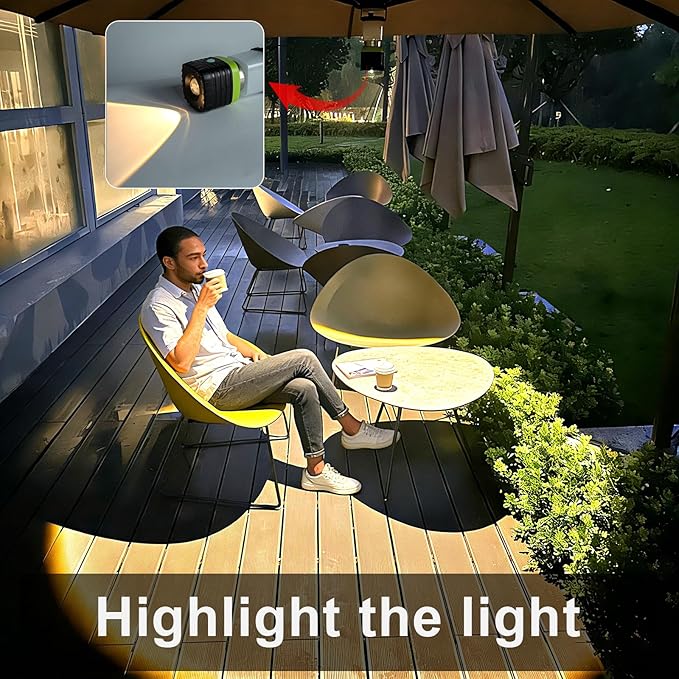 Jarxin 3PCS 6500K White Light LED Camping Lantern Rechargeable 1000LM, 4500mAh Power Bank, Flashlight for Hurricane Emergency, Hiking, IP44 Waterproof Lantern(Black)