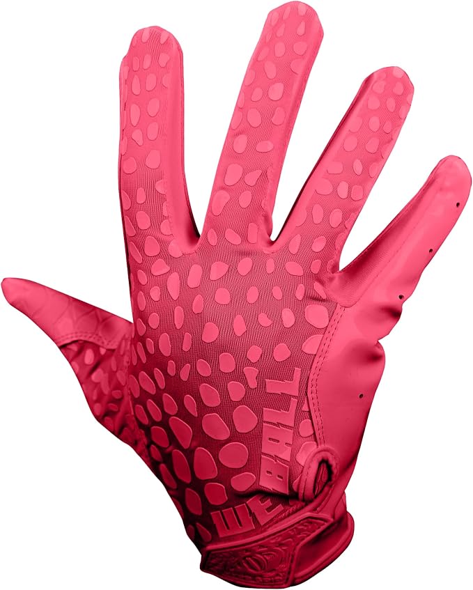 We Ball Sports Hypr-Grip Football Gloves, Men’s Sticky Silicone Palm Receiver Gloves