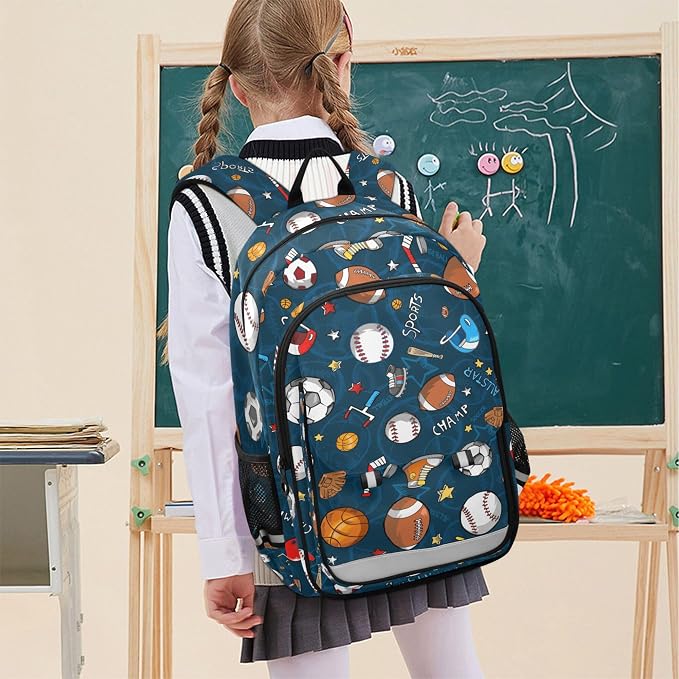 Fisyme Cartoon Baseball Sports School Backpack Laptop Backpacks Bags Bookbag Travel Casual Computer Notebooks Daypacks