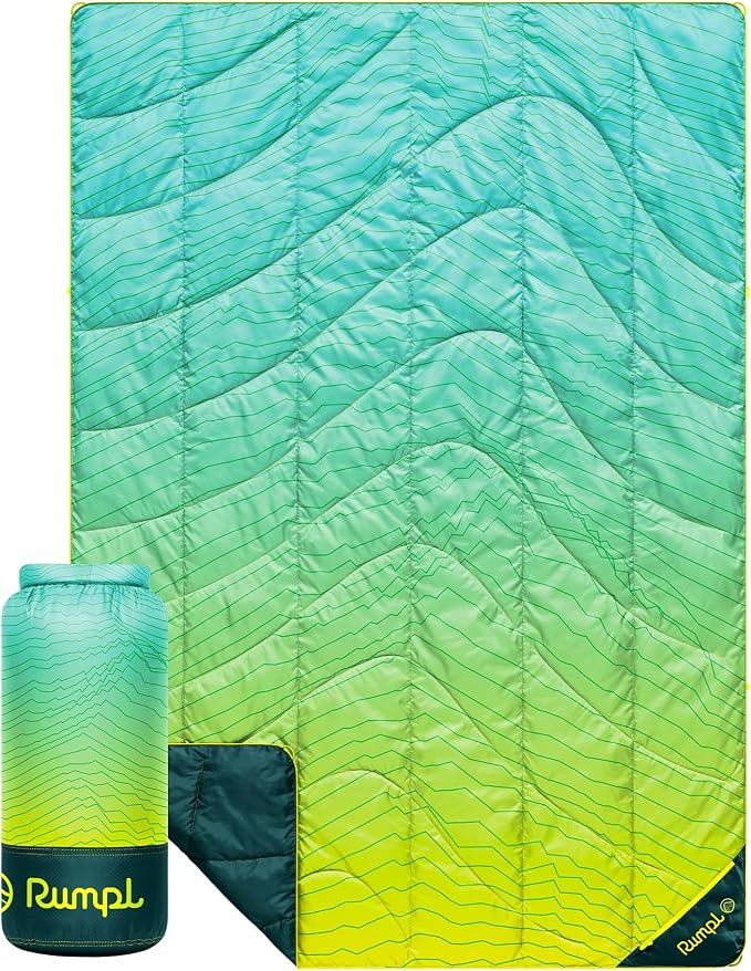 Rumpl Backcountry Puffy Blanket, Ultra-Portable and Lightweight Adventure Blanket, 1-Person (52x75 inches), Ridge Lines