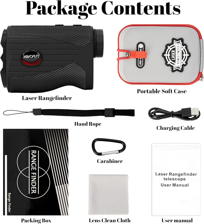 Golf Rangefinder with Slope - 1200 Yards Range Finder for Golfing/Hunting, 7X Magnification, Flag Pole Locking Vibration, Rechargeable Range Finders with Magnet Stripe, Best Golf Accessories Gift