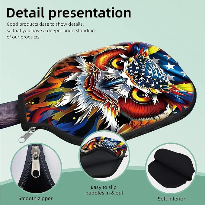 Pickleball Paddle Cover- Premium Water-Resistant Racket Sleeves with Reinforced Zippers, Universal Fit for USAPA Standard Paddles, Extra Padding Protection 6
