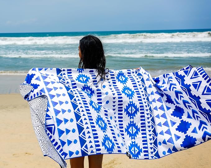Elite Trend Quick Dry Towel Extra Large 78x35 Inch - Microfiber Beach Towel - Perfect for Beach, Travel, Swimming, Pool, Yoga, Hiking, Camping - Lightweight, Fast Drying, Compact for Adults (Aztech)