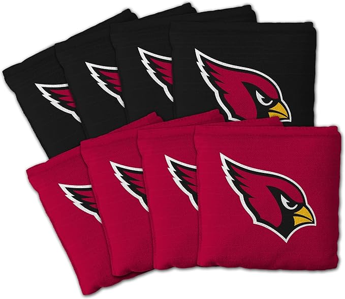 YouTheFan Officially-licensed NFL Set of 8 Cornhole Bags - All Weather Dual Sided Slide & Stop - regulation size